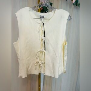 Future Collective Ribbed Tie Front Top XXL NWT